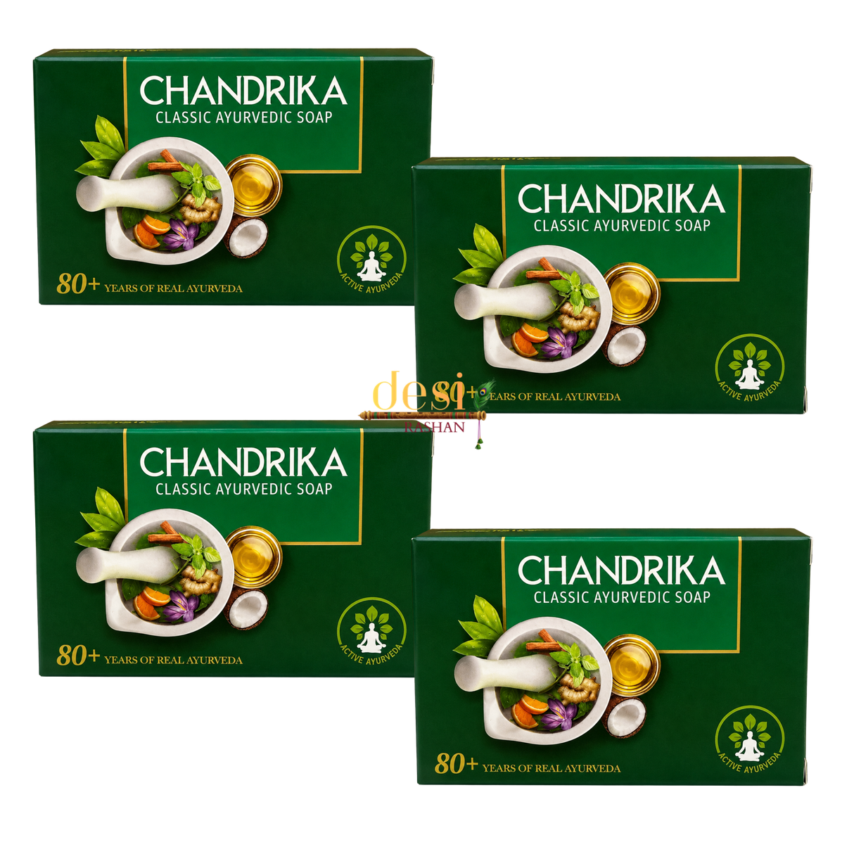 Chandrika - Classic Ayurvedic Soap 4 Pack of (75g) 31.03.2027