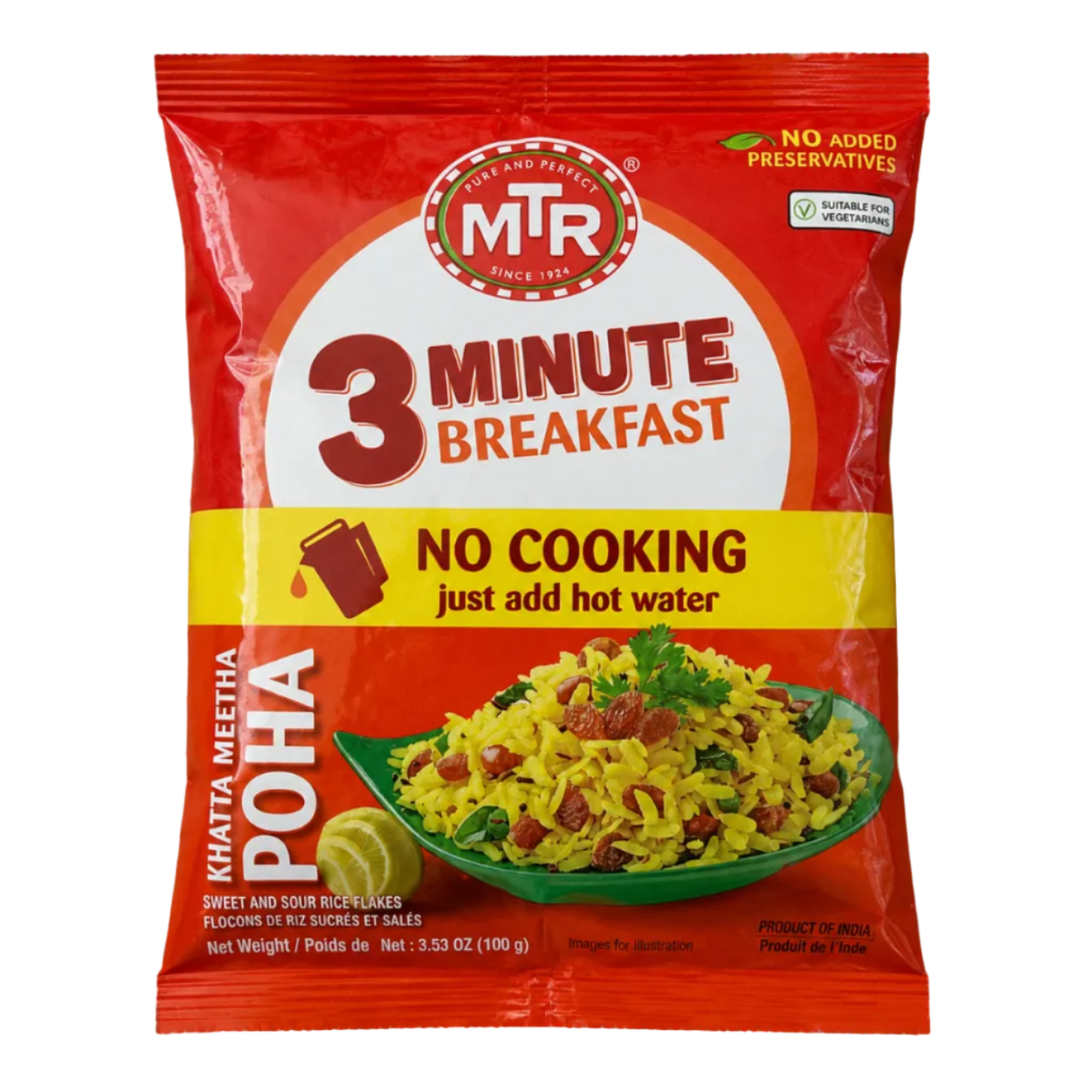 MTR - 3 Minute Breakfast Khatta Meetha Poha (160g) 30.01.2027
