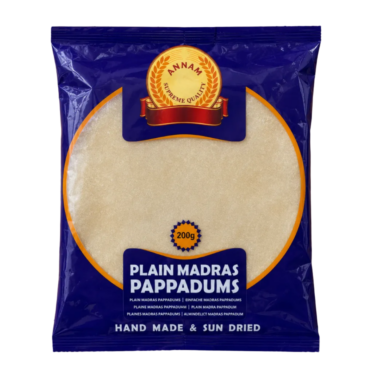 Annam - Plain Madras Pappadums (200g) 30.11.2028