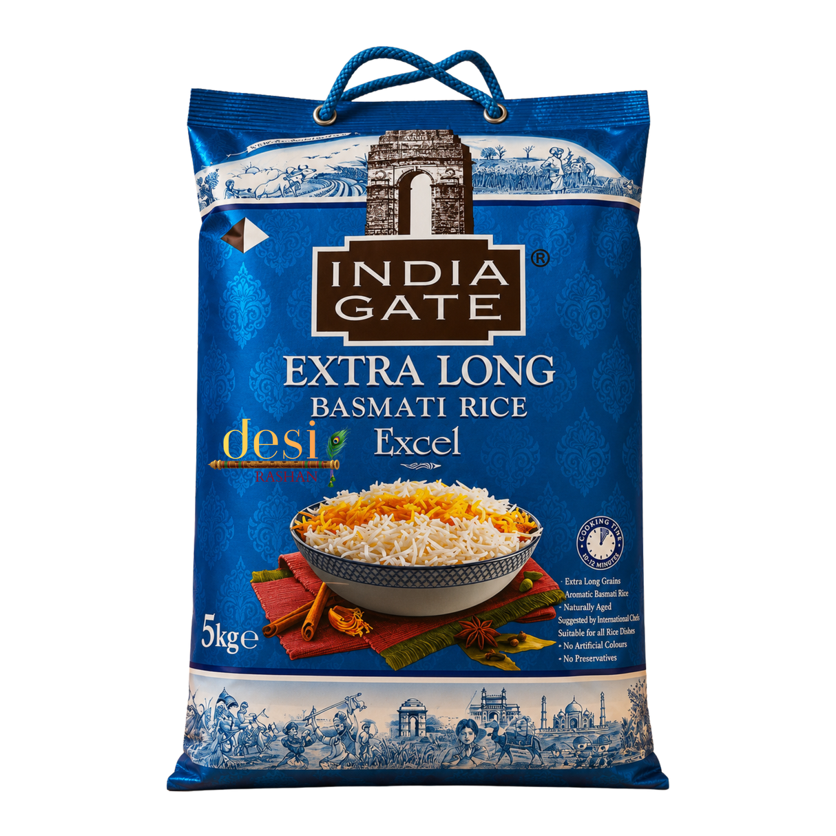 India Gate - Extra Long Basmati Rice Excel (5kg) 29.12.2028