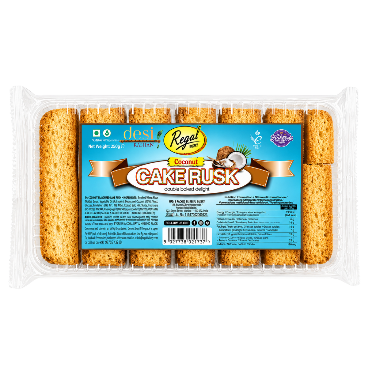 Regal - Cake Rusk Coconut (520g) 13.02.2027