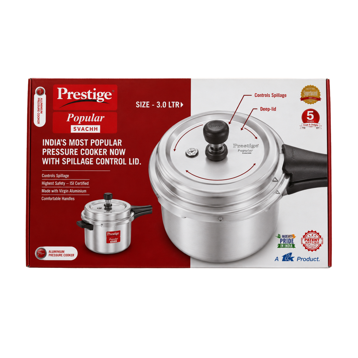 Prestige - Popular Aluminium Cooker 3 Liter