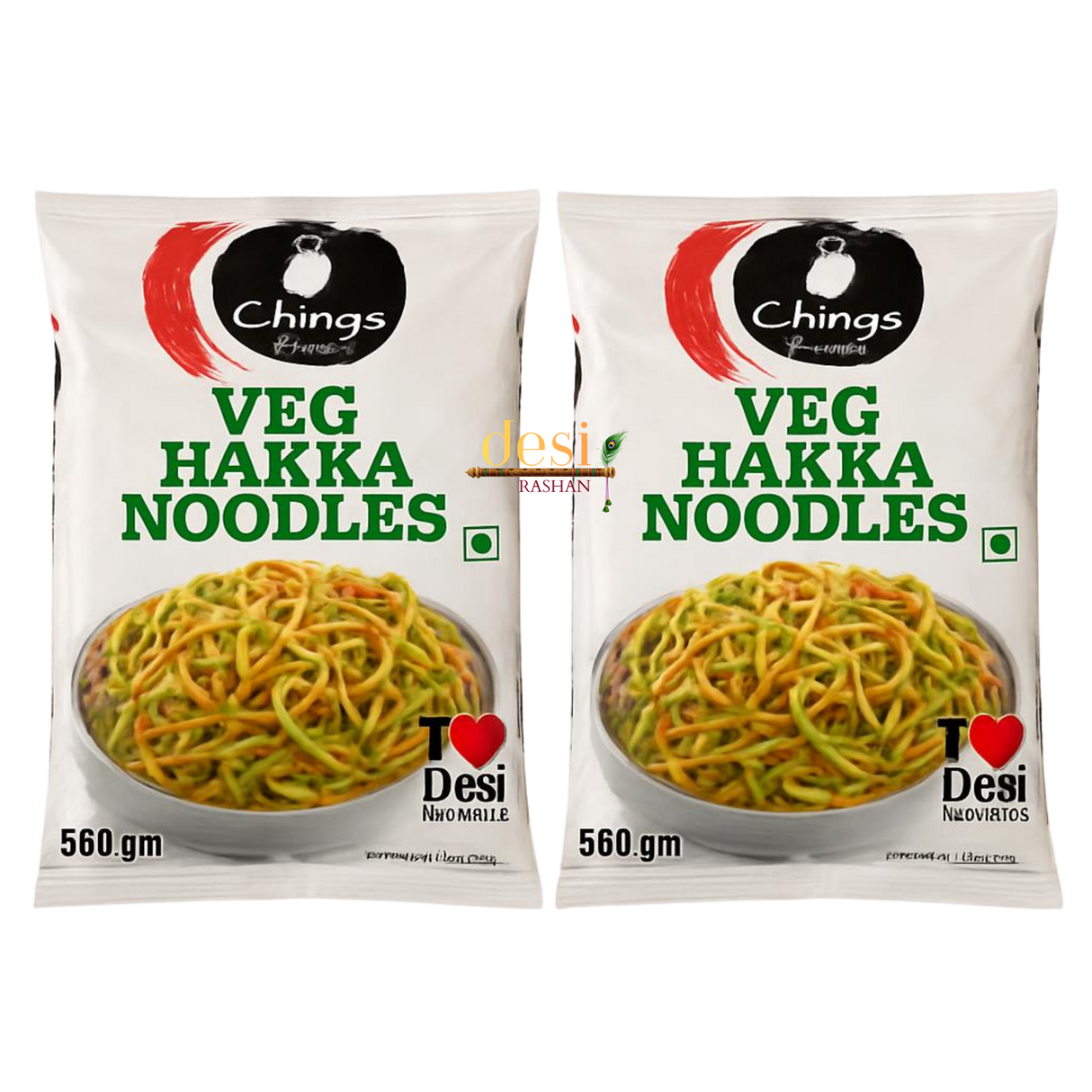 Ching's - Just soak Veg Hakka Noodles (560g) Family Pack 10.01.2027