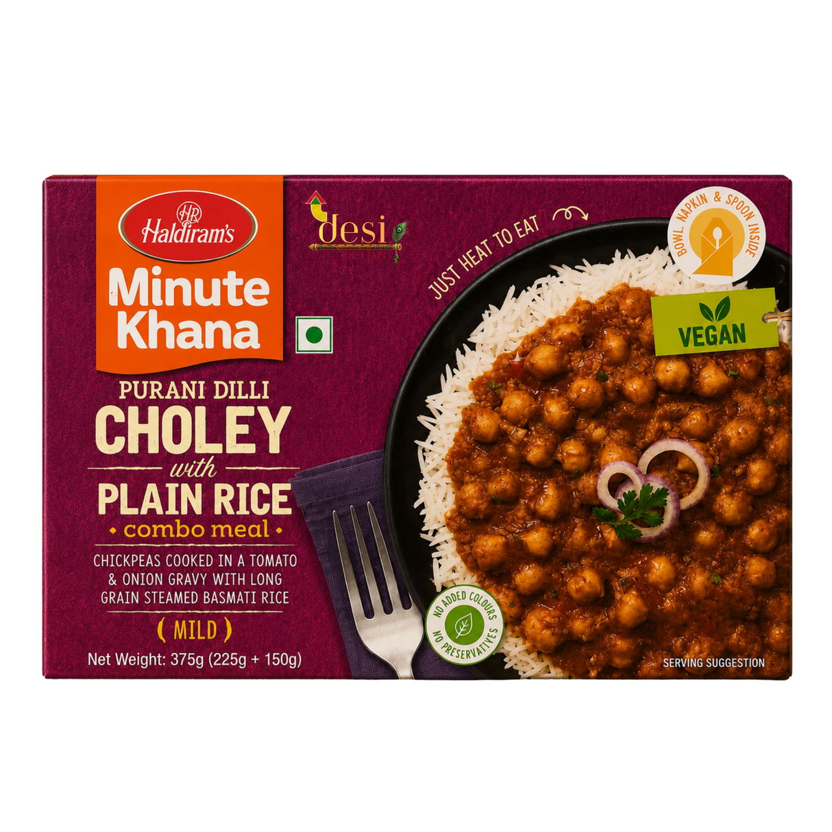 Haldiram's - RTE Purani Dilli Choley With Rice (225g) + (150g) 19.06.2027