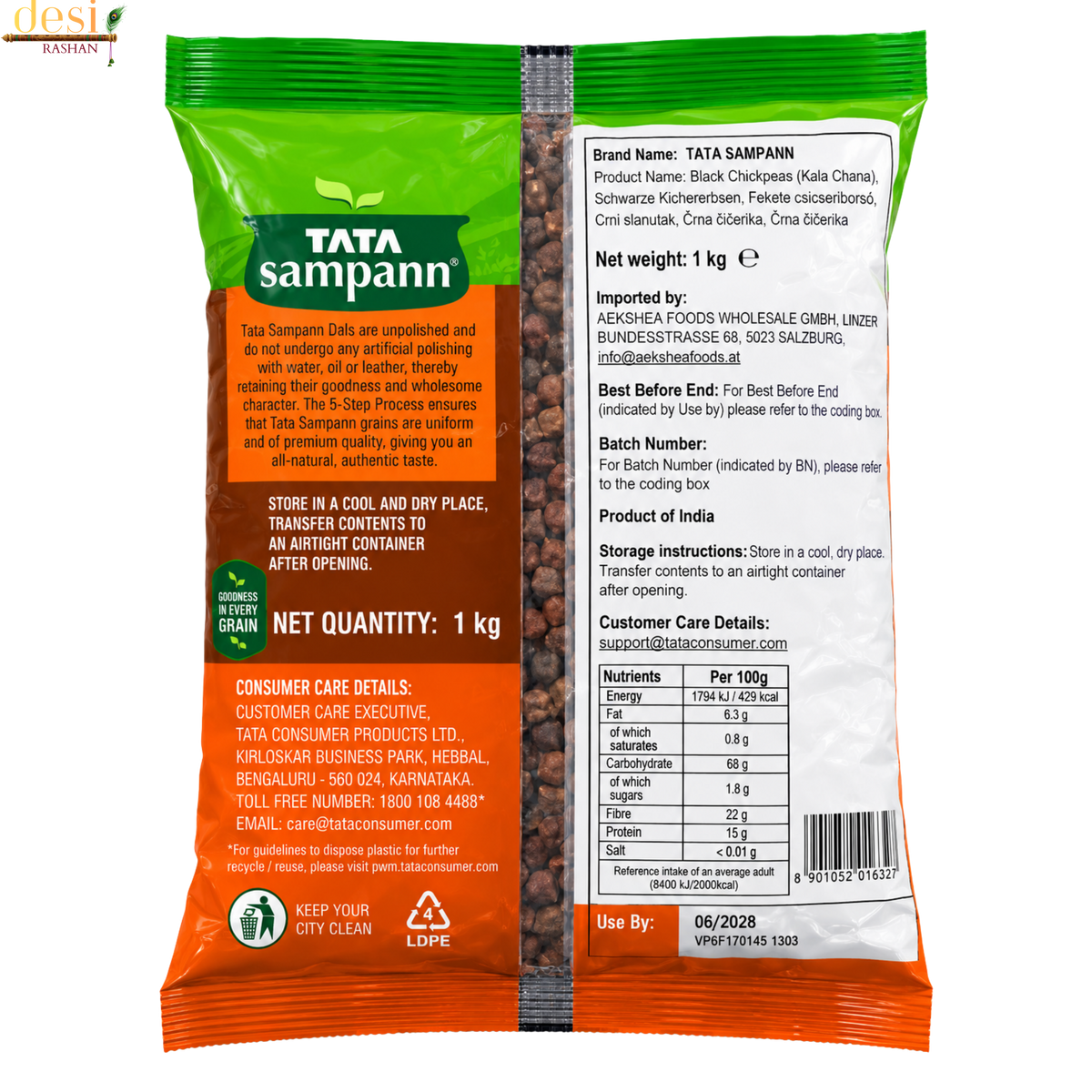 Tata Sampann - Black Chickpeas (1Kg) 30.06.2028