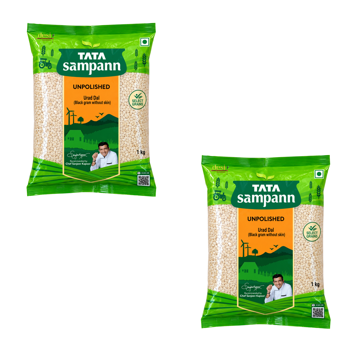 Tata Sampann - Urid Daal/Urid Splid 2 X (1Kg) 30.06.2028