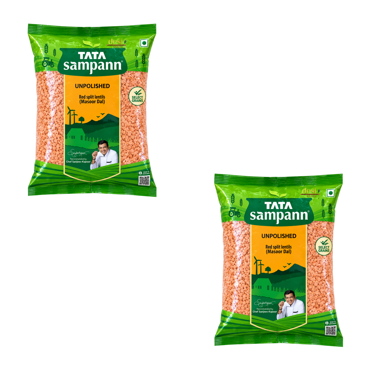 Tata Sampann - Masoor Dal/Red Lentils 2X (1Kg) 30.06.2028