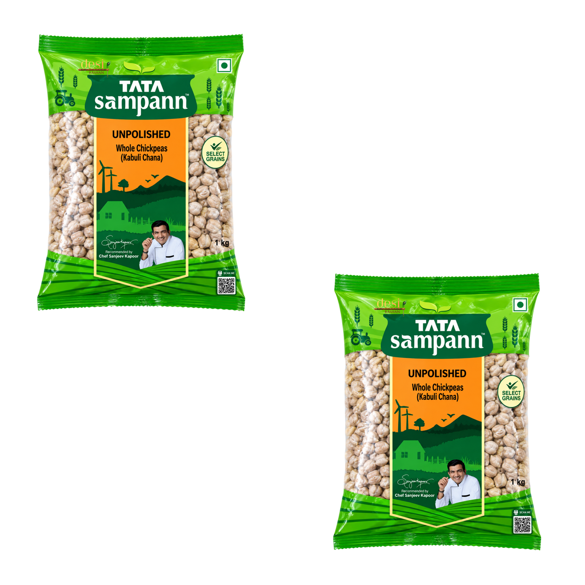 Tata Sampann - Chickpeas Kabuli Chana 2X (1Kg) 30.06.2028