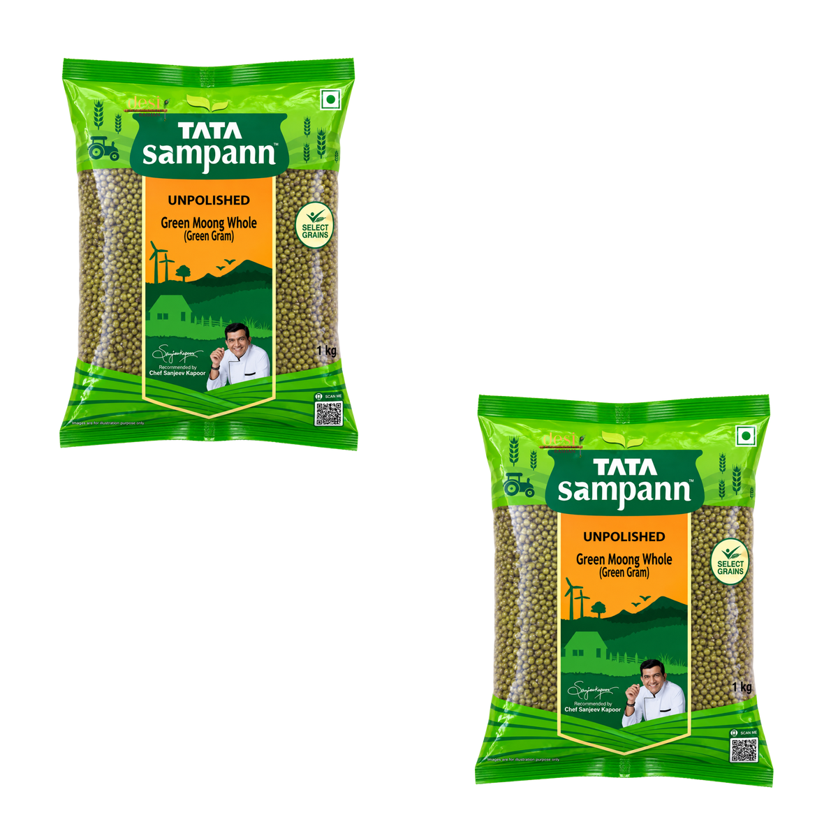 Tata Sampann - Moong Whole 2 X (1Kg) 30.06.2028
