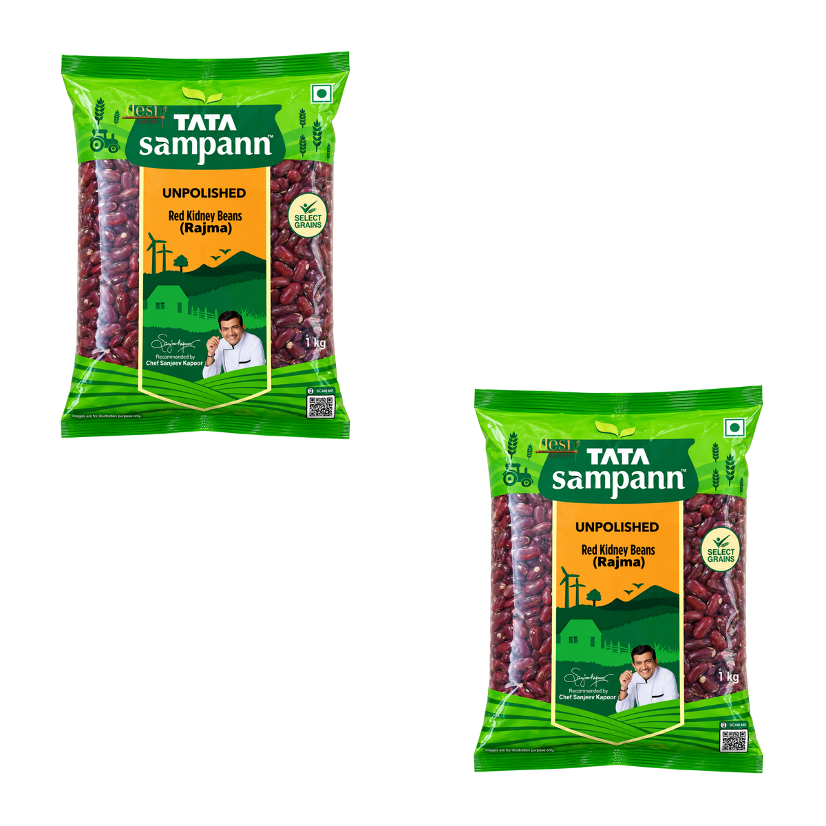Tata Sampann - Red Kidney Beans Rajma 2 X (1Kg) 30.06.2028