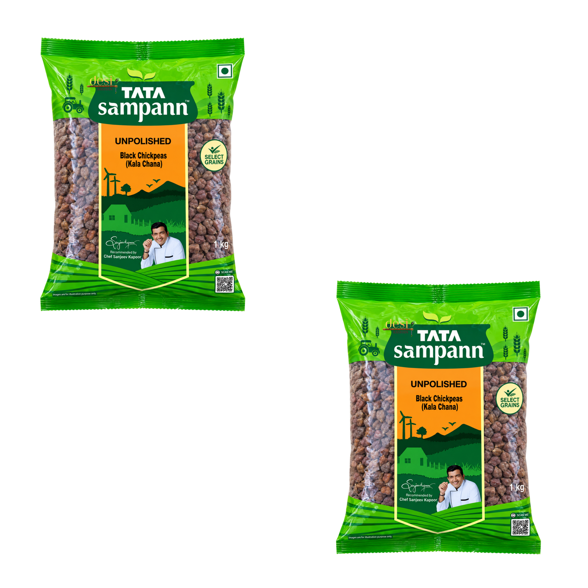 Tata Sampann - Black Chickpeas 2 X (1Kg) 30.06.2028
