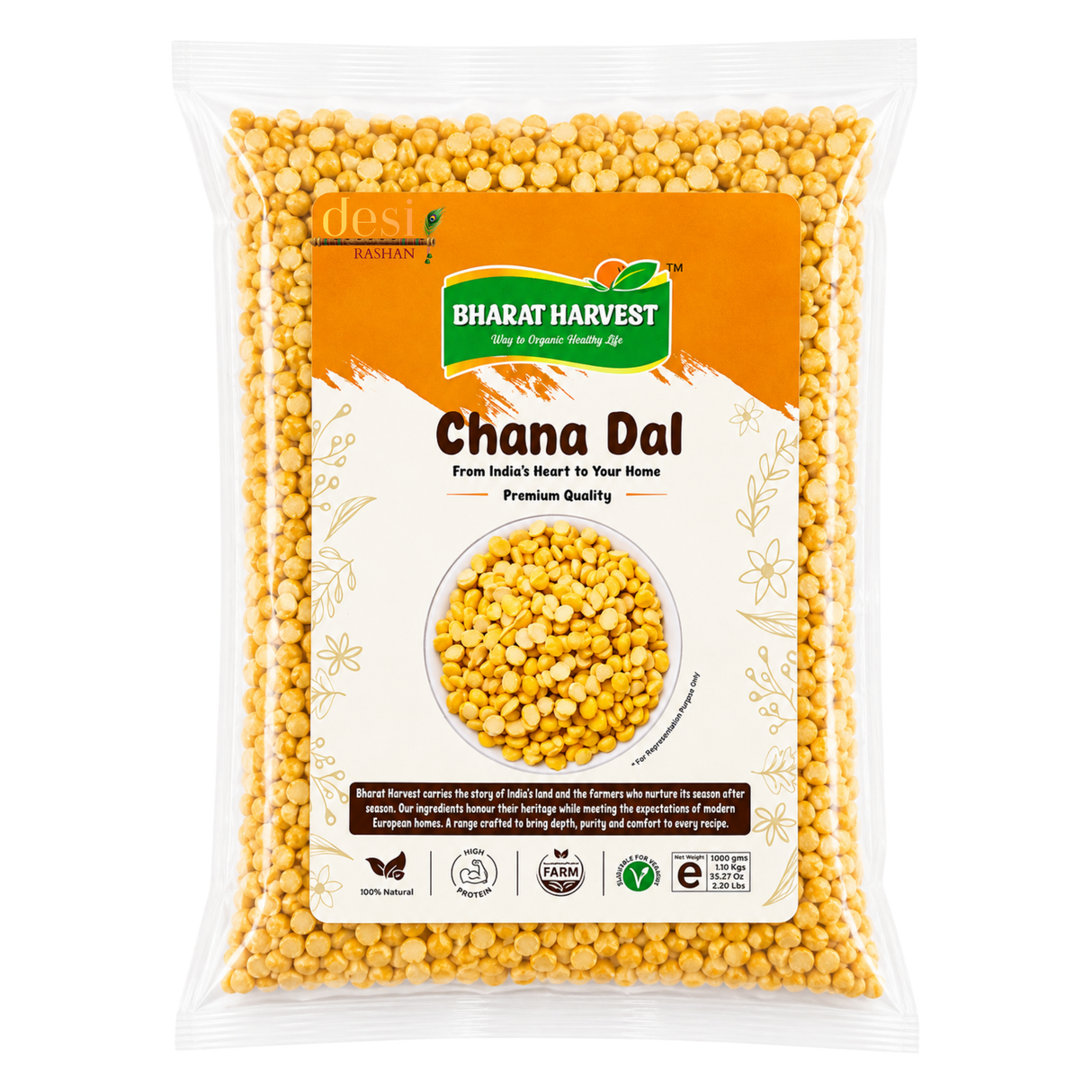 Bharat Harvest - Chana Dal/Split Chickpeas (1kg) 25.01.2027