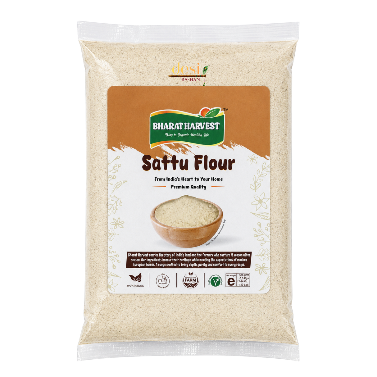 Bharat Harvest - Sattu Flour (500g) 31.01.2027