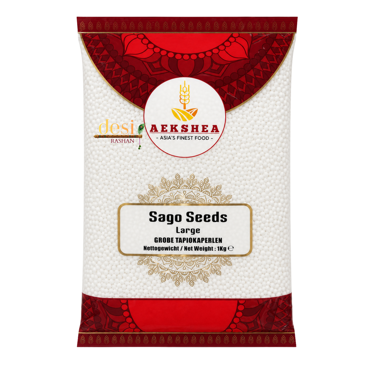 Aekshea - Sabudana Sago Seeds Large (1kg) 30.06.2027