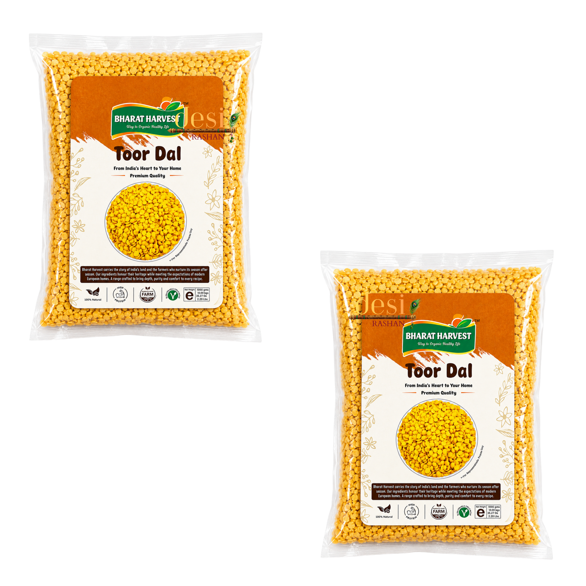 Bharat Harvest - Toor Dal/Split Pigeon Peas (2Kg) 25.01.2027
