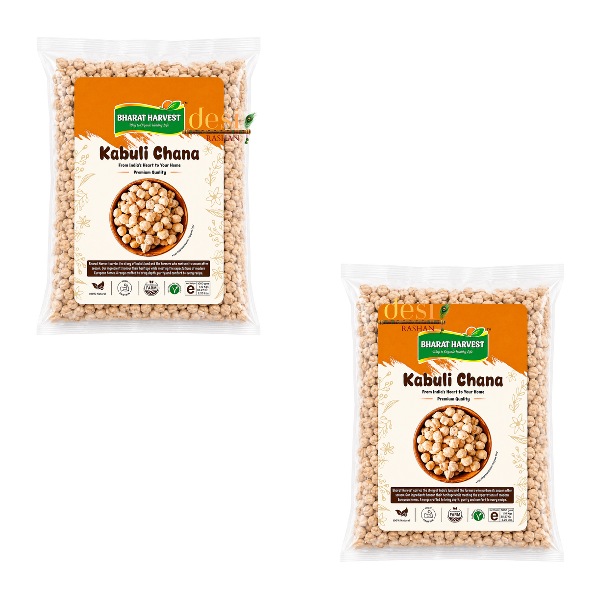 Bharat Harvest - Chickpeas Kabuli Chana (2Kg) 25.01.2027