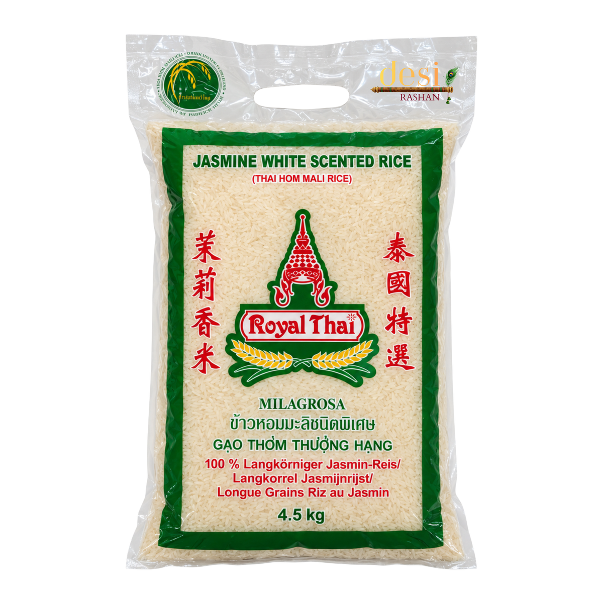 Royal Thai - Jasmin White Scented Rice (4.5kg) 16.04.2028