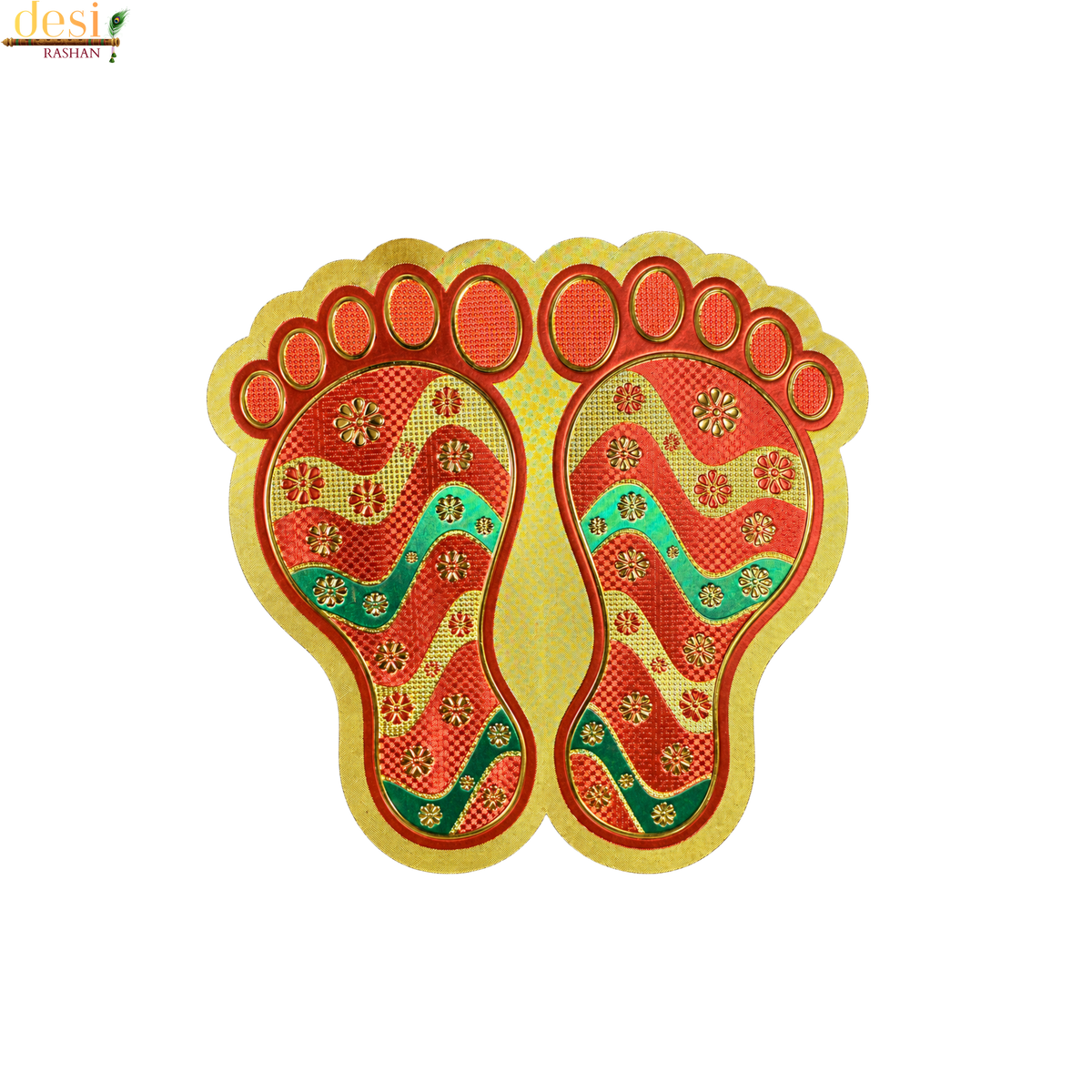 Lakshmi Charan Decorative Footprint Sticker – Multicolour (12cm)