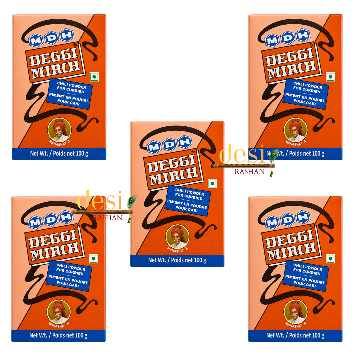 MDH - Deggi Mirch/Chili Powder 5 X (100g) 30.11.2027