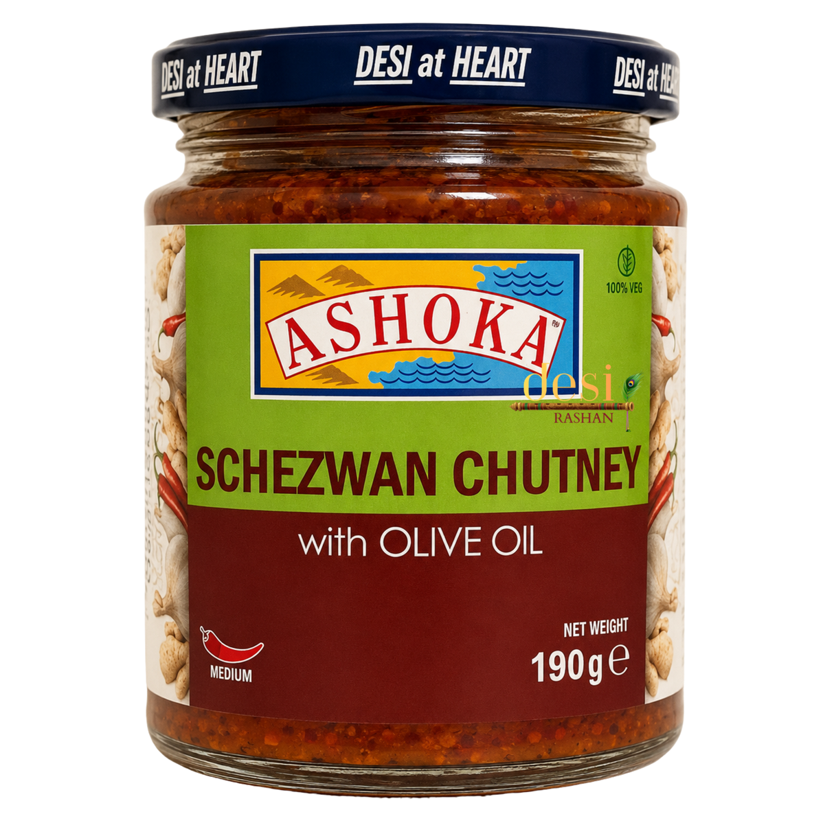 Ashoka - Schezwan Chutney with Olive Oil (190g) 15.01.2027