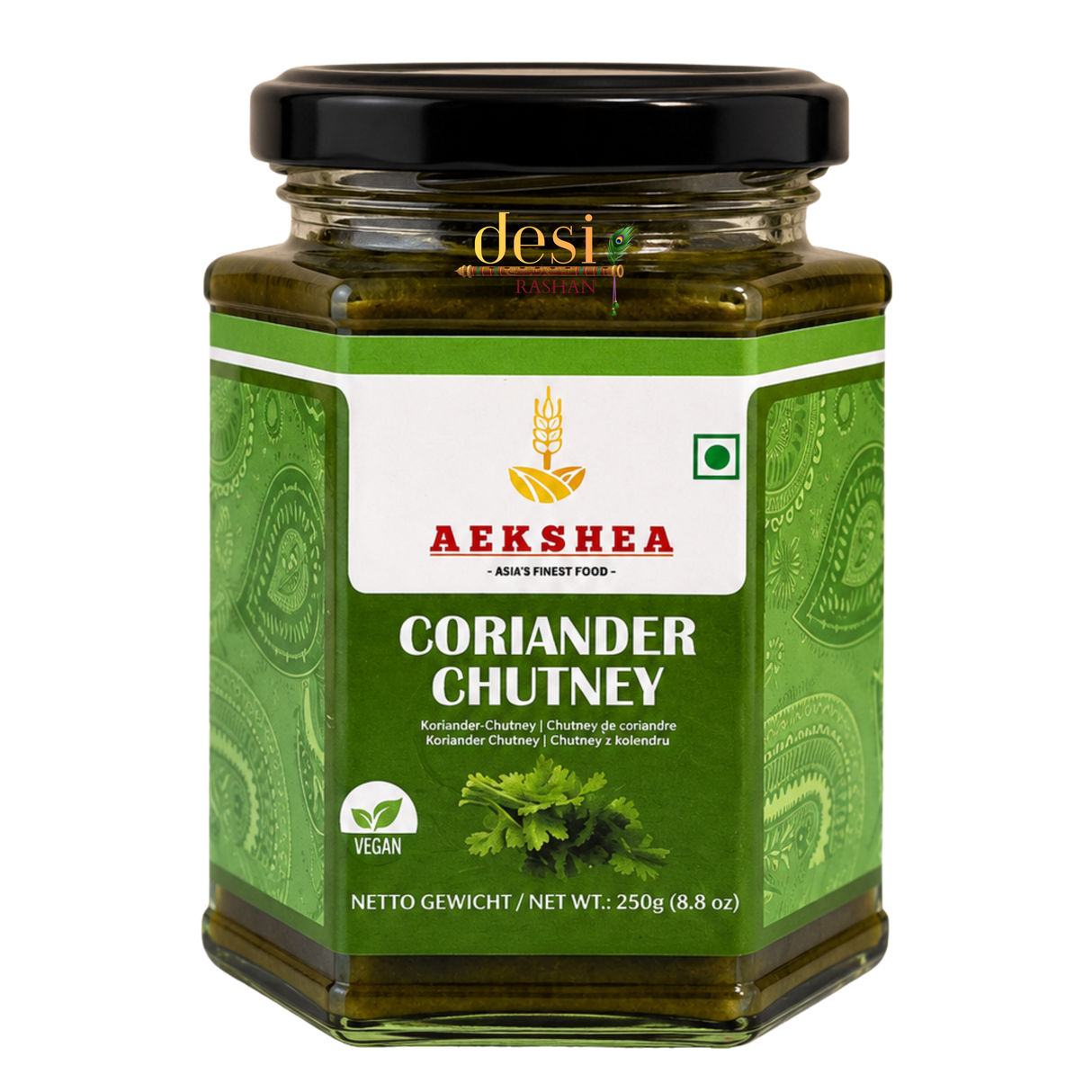 Aekshea - Coriander Chutney (250g) 31.10.2028