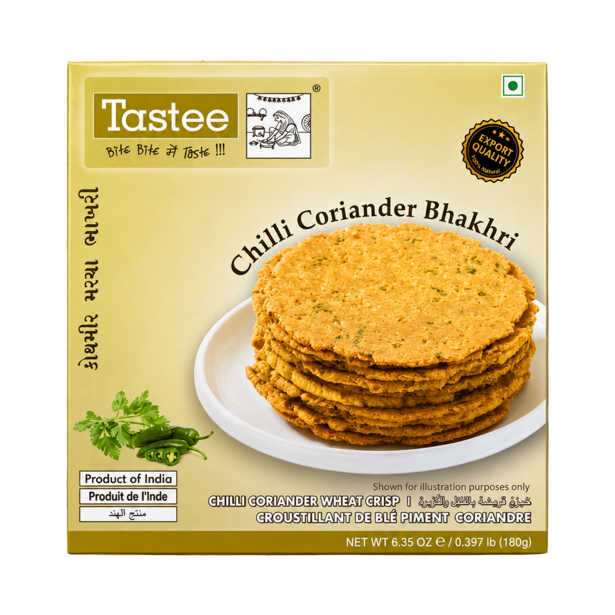 Tastee - Chilli Coriander Bhakhri (180g) 30.01.2027