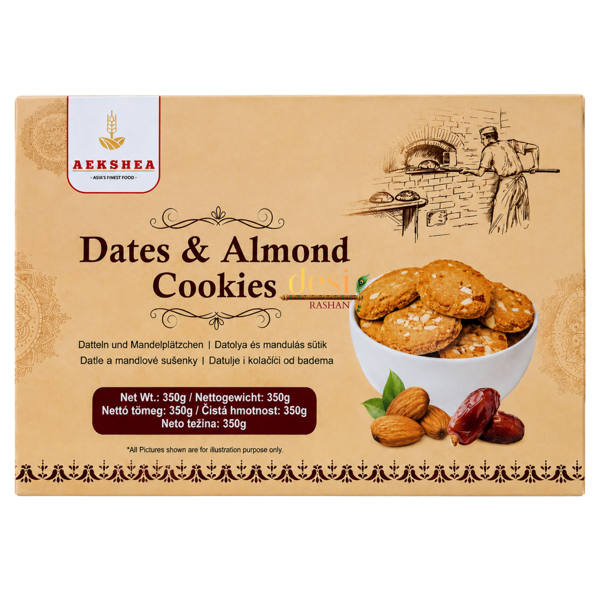 Aekshea - Dates & Almond Cookies (350g) 31.08.2027