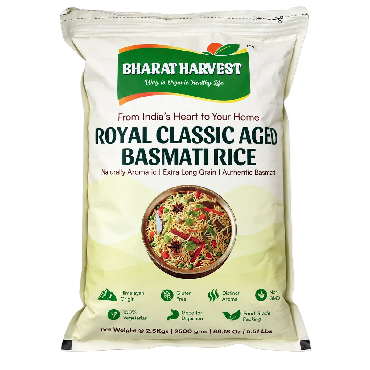 Bharat Harvest - Royal Classic Aged Basmati Rice – (2.5 kg) 15.12.2028