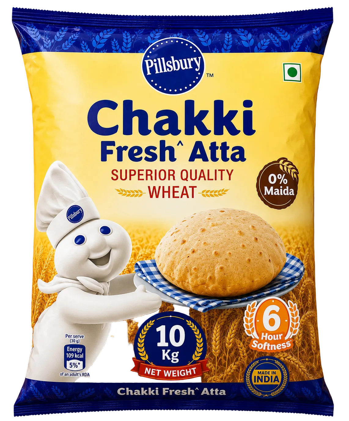 Pillsbury - Chakki Atta/Whole Wheat Flour (10kg) 25.11.2026