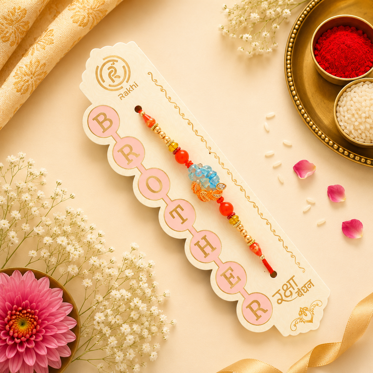 Designer Kids Rakhi with Cute Elephant Charm – Premium Rakhi