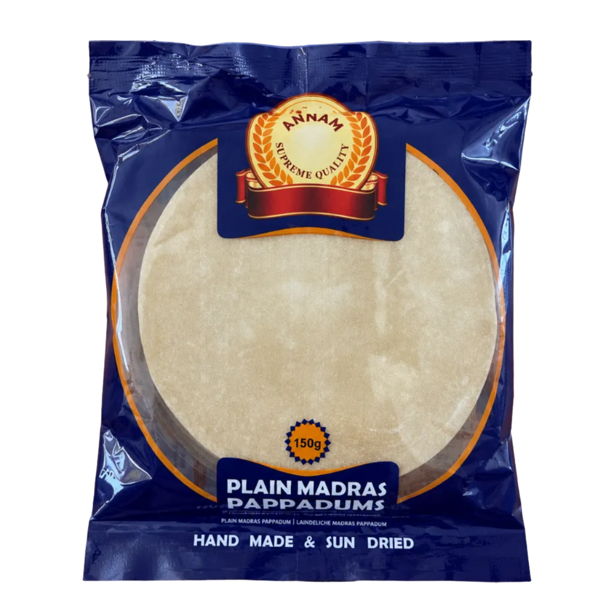 Annam - Plain Madras Pappadums (150g) 30.11.2028