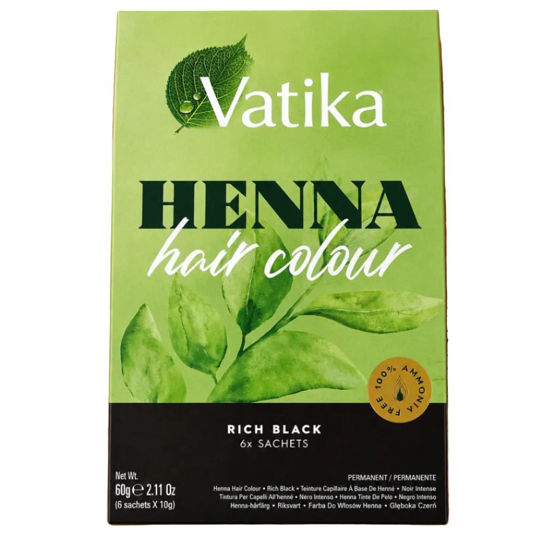 Vaitka - Henna Hair Color "RICH BLACK" 6 Sachets (90g) 31.05.2027