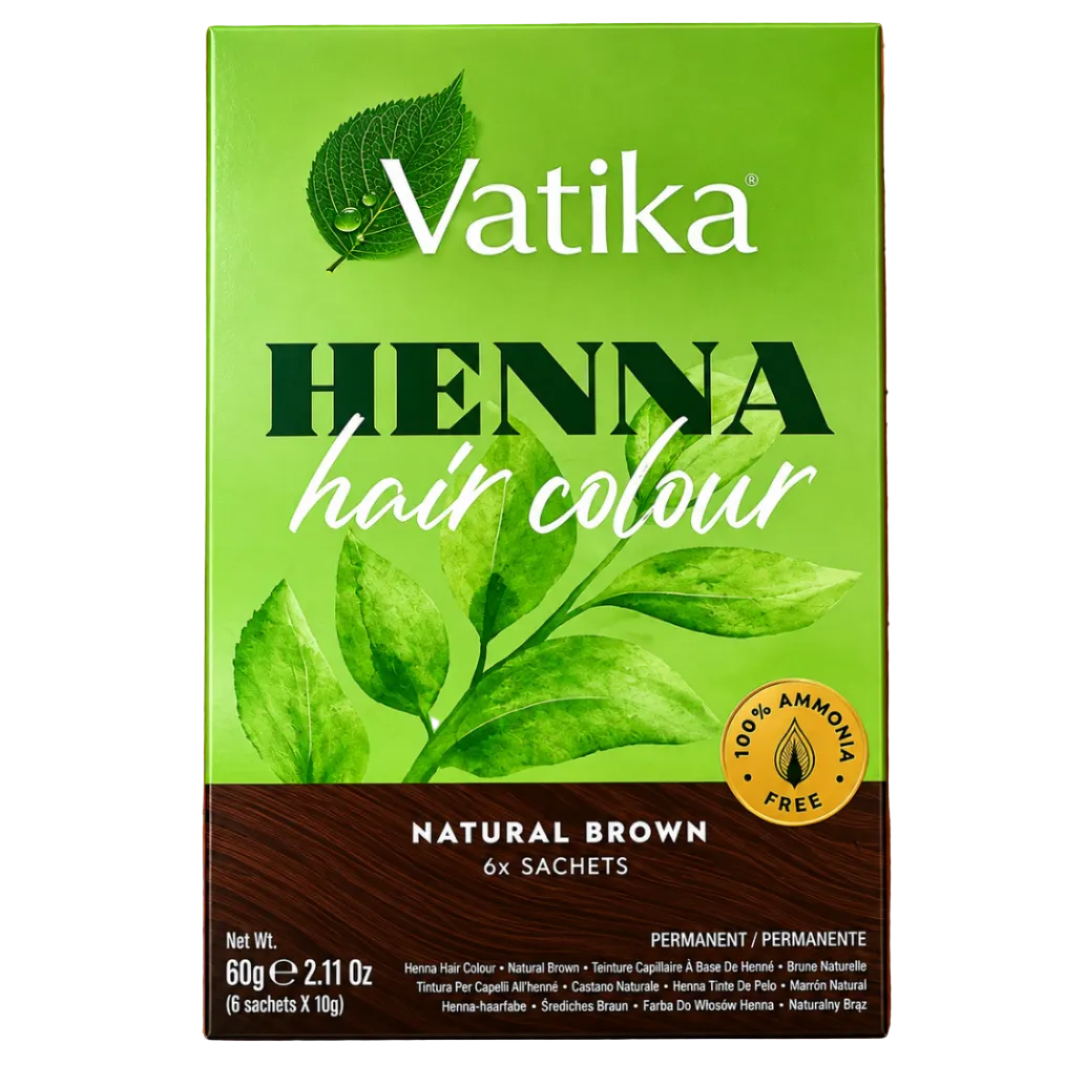 Vaitka - Henna Hair Color "NATURAL BROWN" 6 Sachets (90g) 30.11.2027