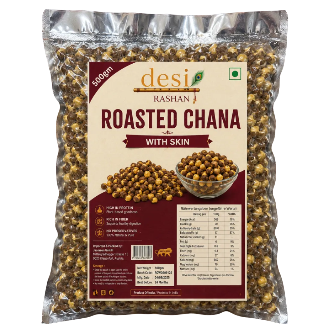 DesiRashan - Geröstete Kichererbsen mit Schale (500g) 04.09.2027
