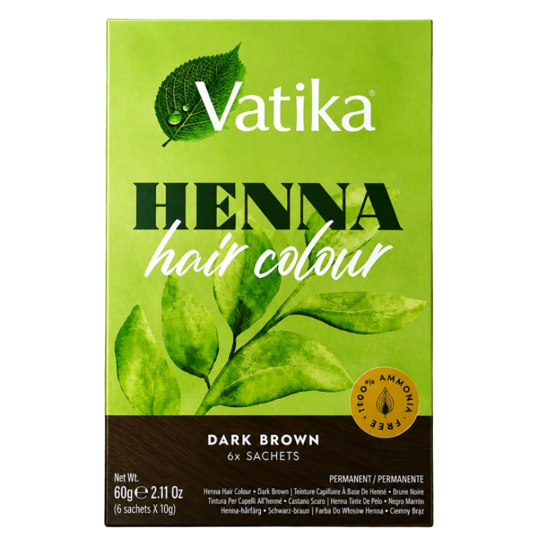 Vaitka - Henna Hair Color "DARK BROWN" 6 Sachets (90g) 30.11.2027