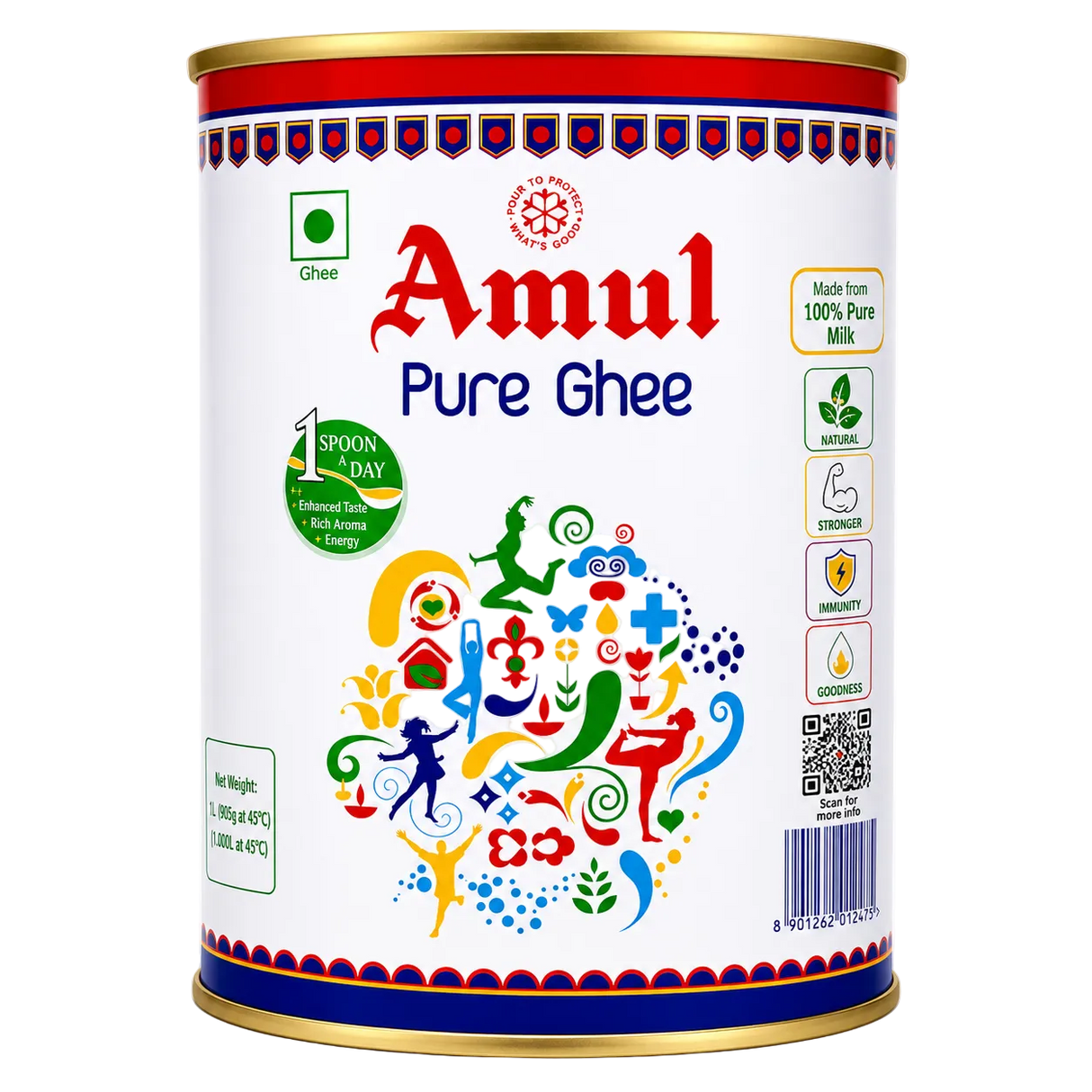 Amul - Pure Ghee (1kg) 12.02.2027