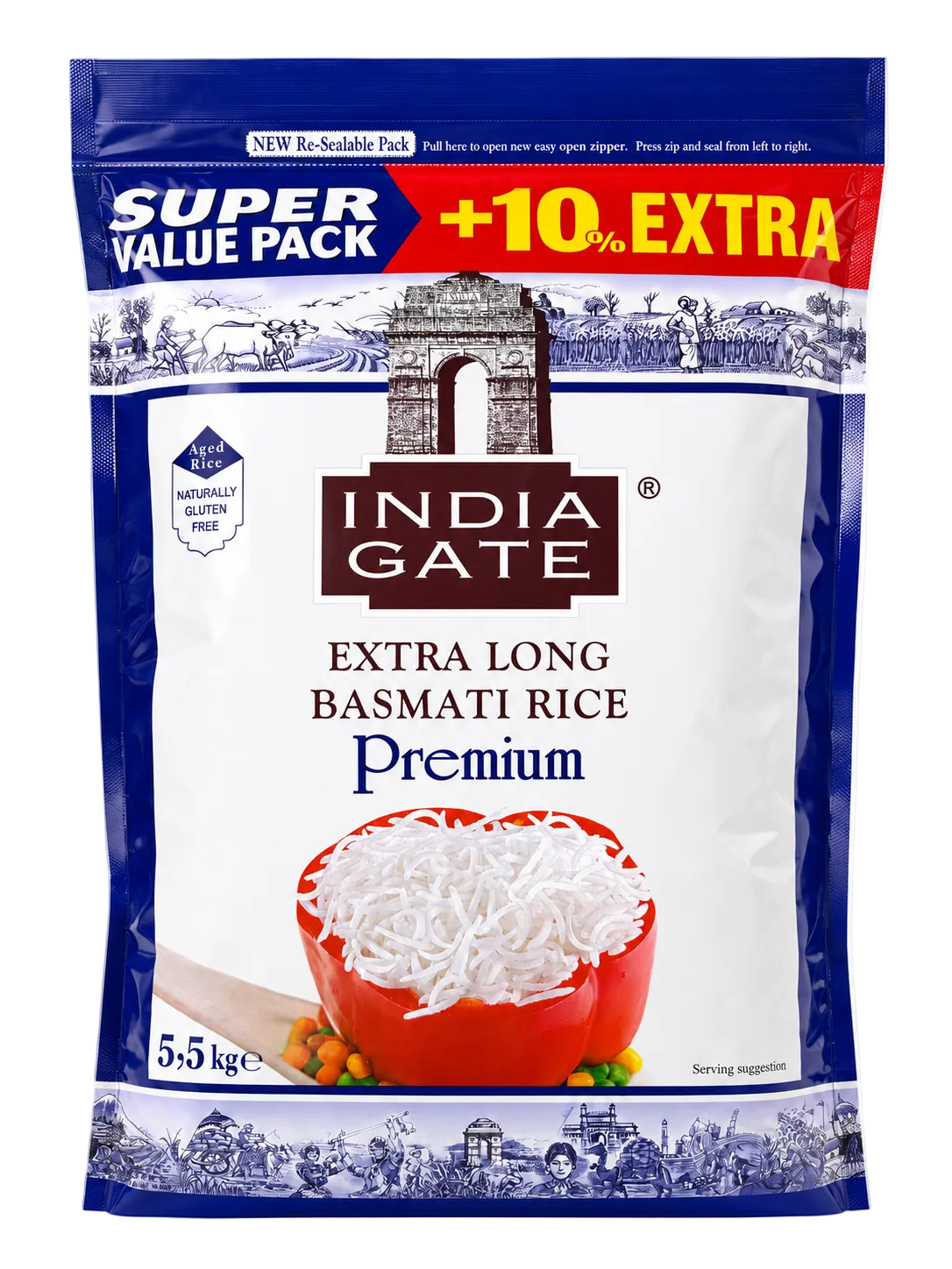 India Gate - Premium Basmati Rice (5.5kg) 31.12.2027