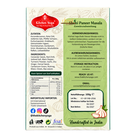Kitchen Yoga - Shahi Paneer Masala (100g) 31.05.2027