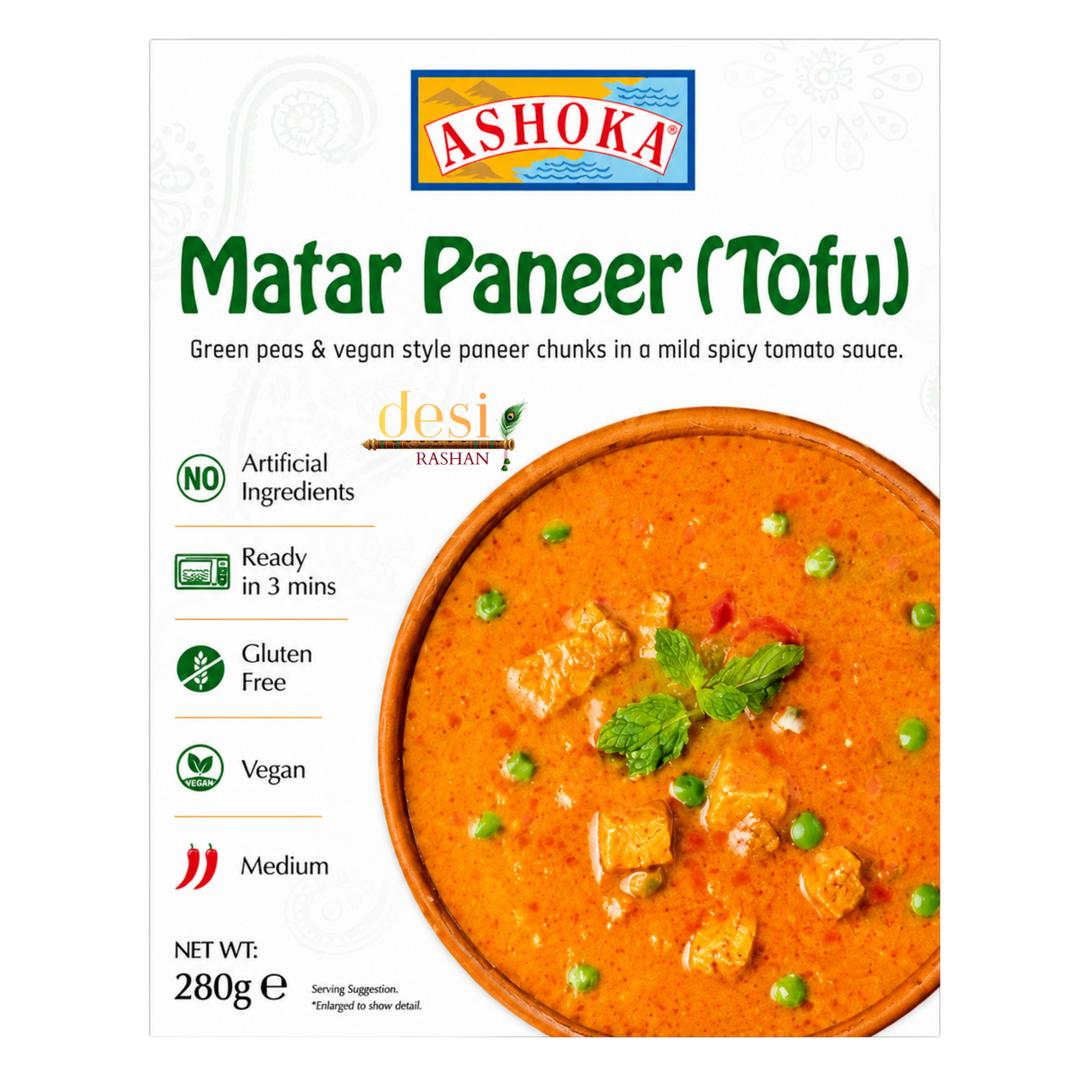 Ashoka - Matar Paneer (Tofu) (280g)  25.02.2027