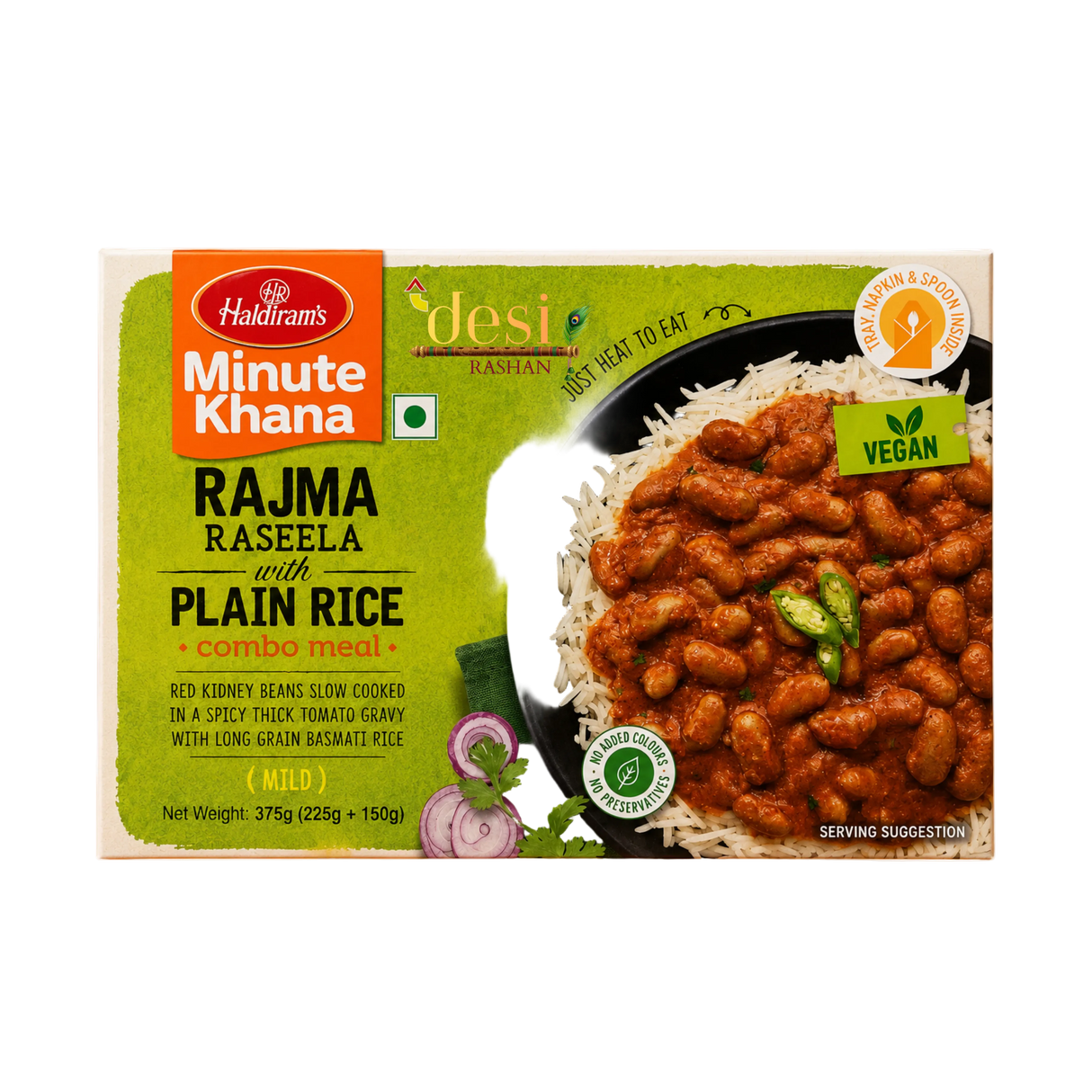 Haldiram's - RTE Rajma Raseela (225g) with Plain Rice (150g) 19.06.2027