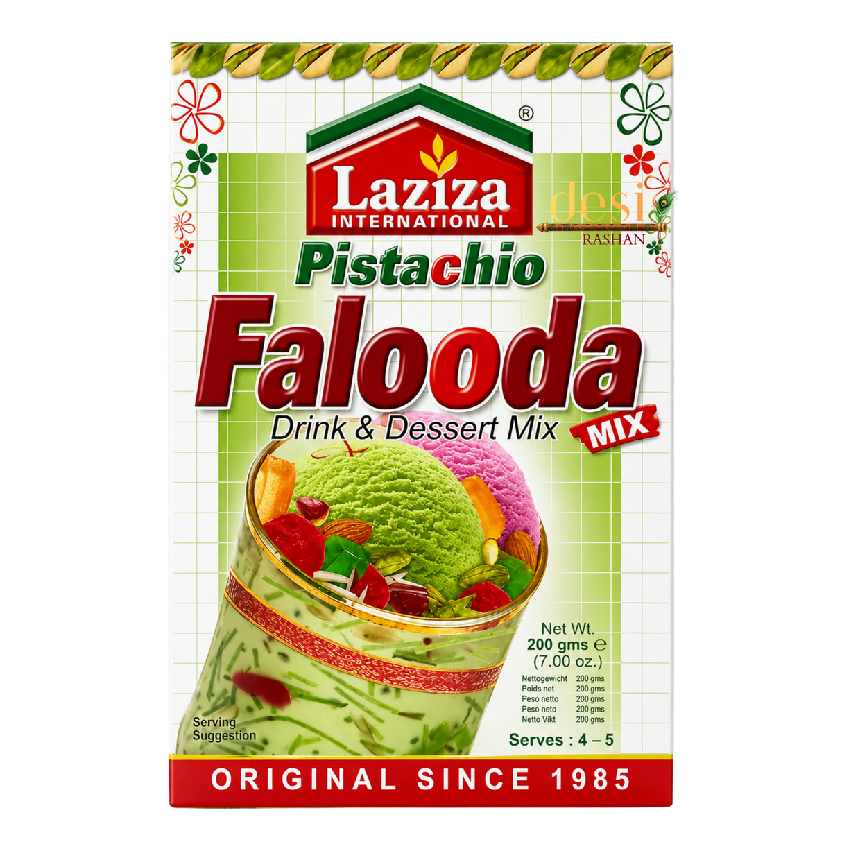 Laziza - Pistachio Falooda Drink & Dessert Mix (200g) 31.12.2028