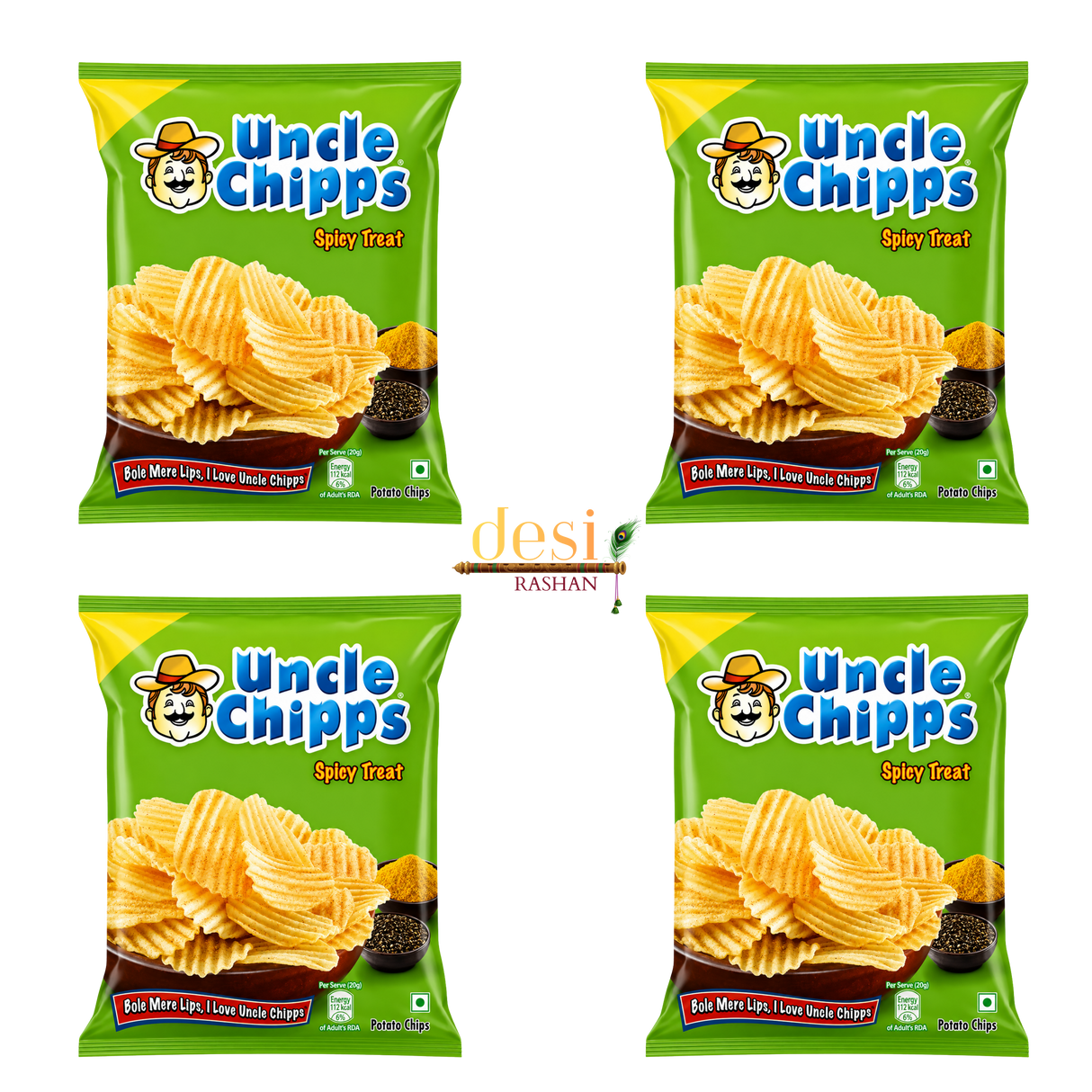 Uncle Chips - Chips Spicy Treat 4 X (53g) 14.03.2027