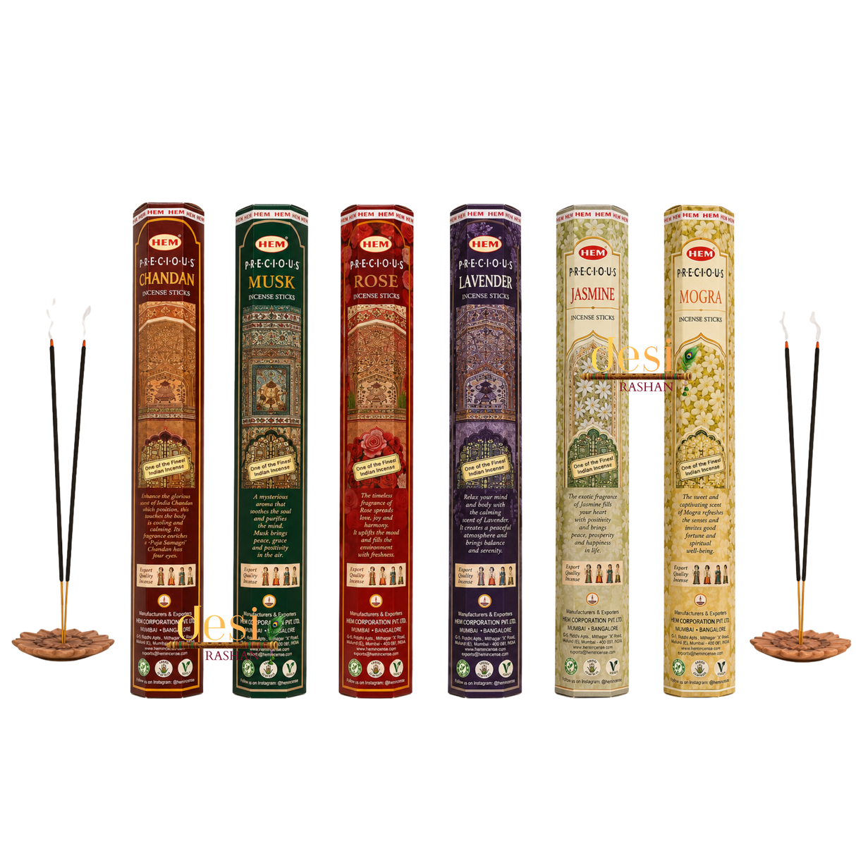 HEM Precious -  Incense All 6 Fragnances 20 Sticks X 6 pack