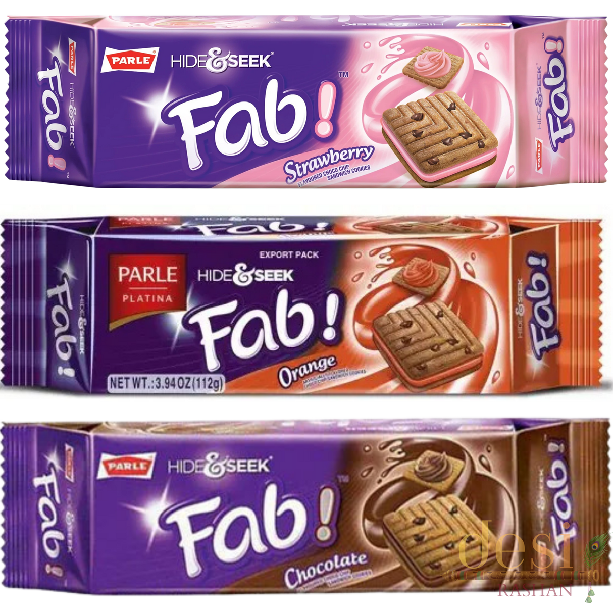 Parle - Hide & Seek Biscuit Fab All Flavor 3 X (112g) 19.11.2027