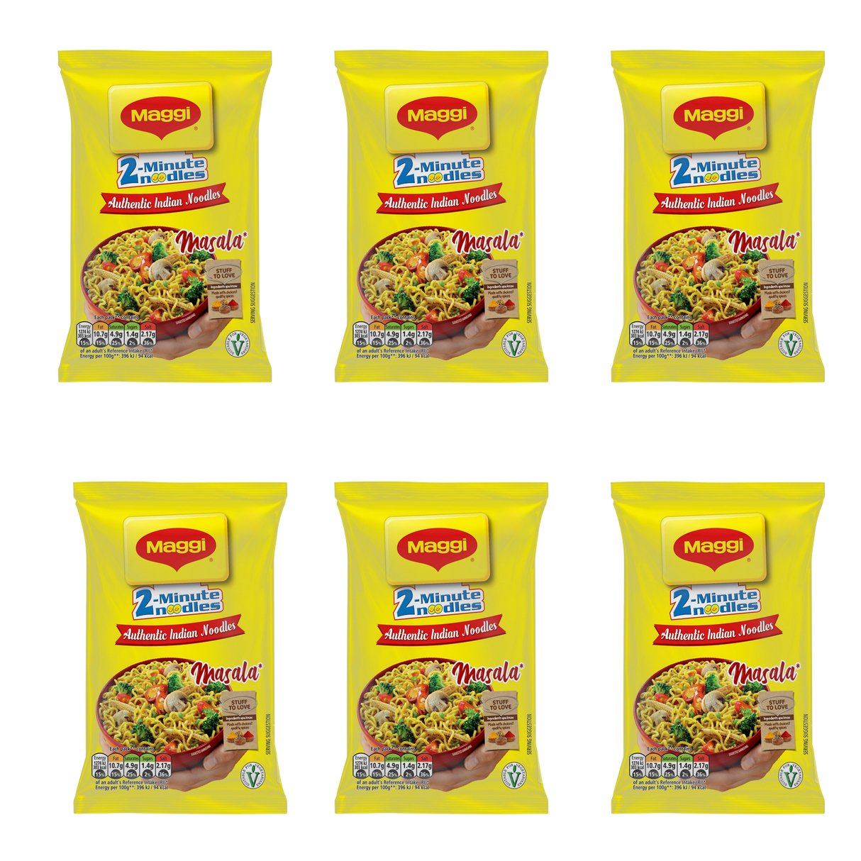 Maggi 2-Minute Noodles Masala - 6 X (70g) 30.09.2026