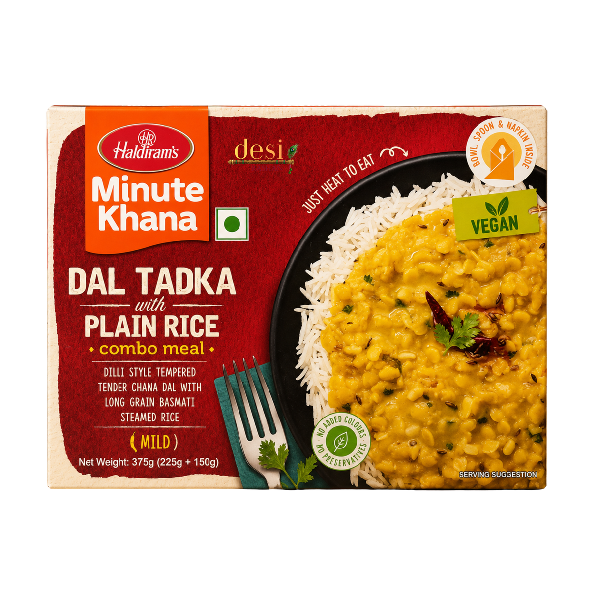 Haldiram's - RTE Dal Tadka With Rice (225g) + (150g) 19.06.2027