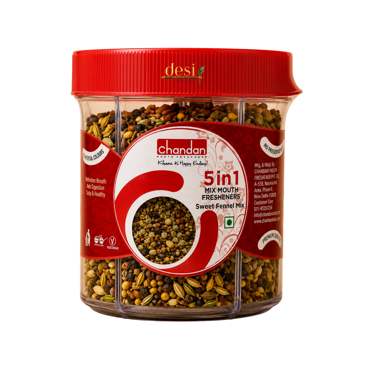 Chandan - 5 in 1 Mix Mukhwas/ Mouth Freshner (230g) 03.04.2028
