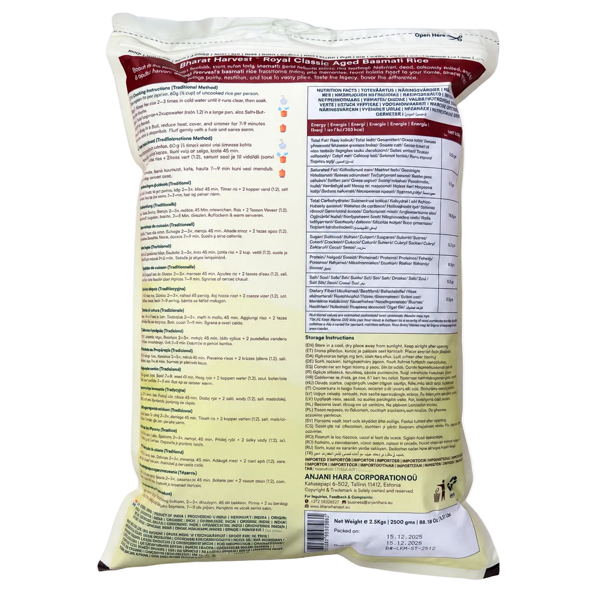Bharat Harvest - Royal Classic Aged Basmati Rice – (2.5 kg) 15.12.2028