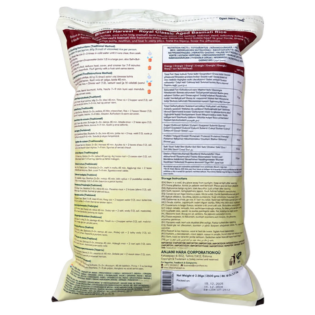 Bharat Harvest - Royal Classic Aged Basmati Rice – (2.5 kg) 15.12.2028
