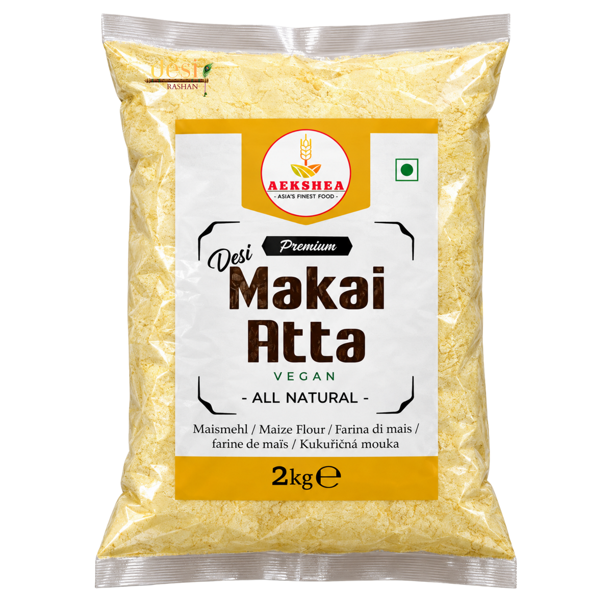 Aekshea - Desi Makai Atta/Makki Maize Flour (2kg) 30.06.2028
